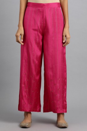 Pink Printed Parallel Pants