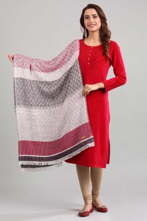 Pink Yarn-dyed Shawl