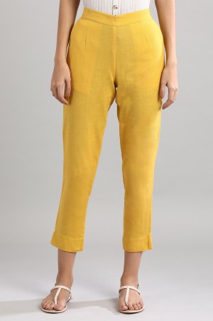 Yellow Solid Trousers