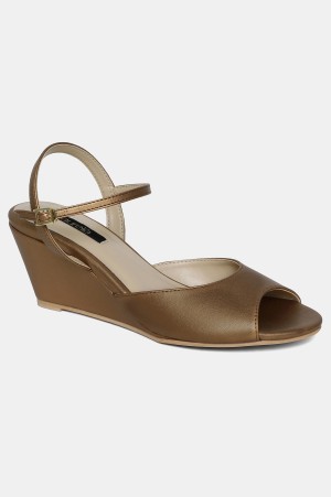 Copper Almond Toe Solid Wedge - Zholly