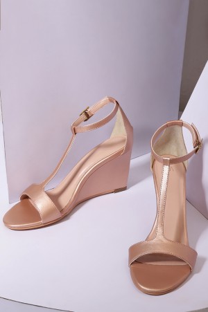 Rose Gold Almond Toe Solid Wedge-Wbeverly