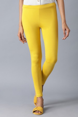Yellow Slim Fit Jersey Tights