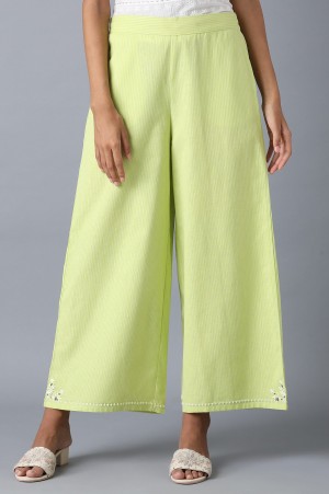 Lime Stripe Printed Parallel Pants