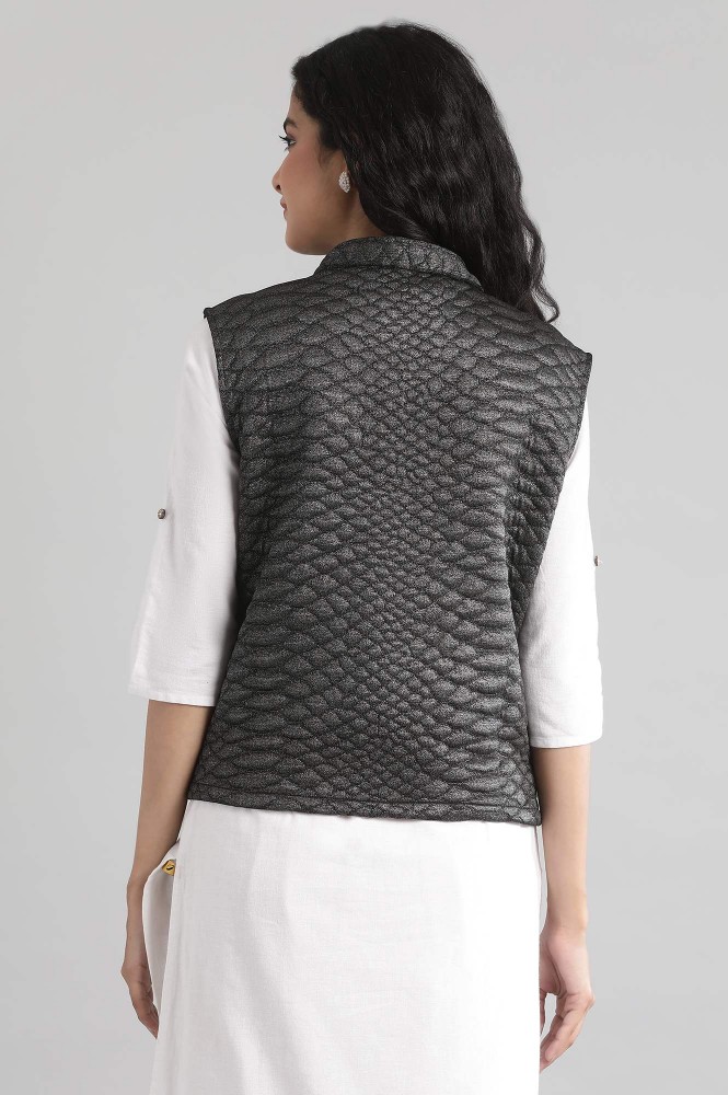 Buy Black Collar Neck Quilted Jacket Online for Women for only INR 1599 ...