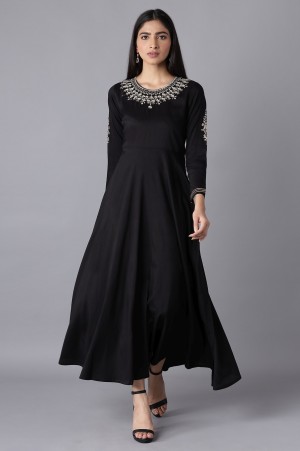 Black Dress with Embroidery