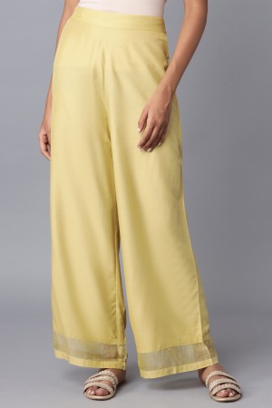 Light Green Embroidered Parallel Pants